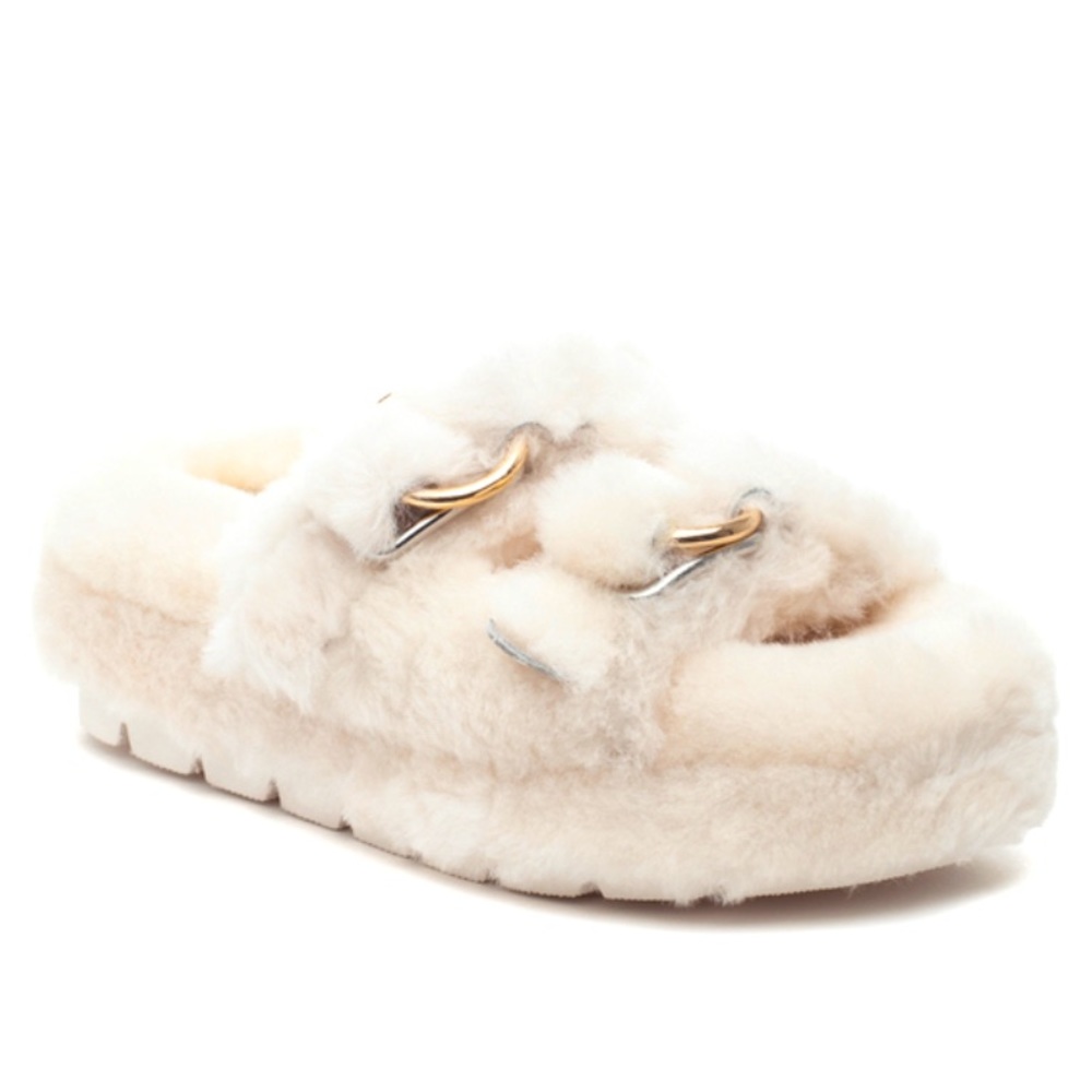 J Slides Brooke Shearling Slippers 8 New Ivory
